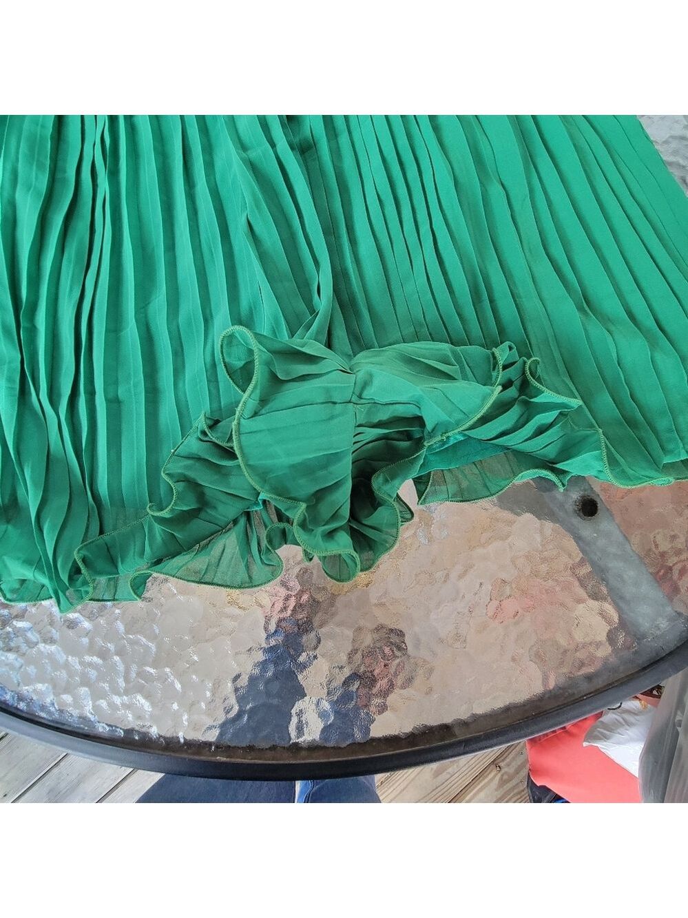 Green Pleated Jumpsuit Size S - Picture 5 of 7